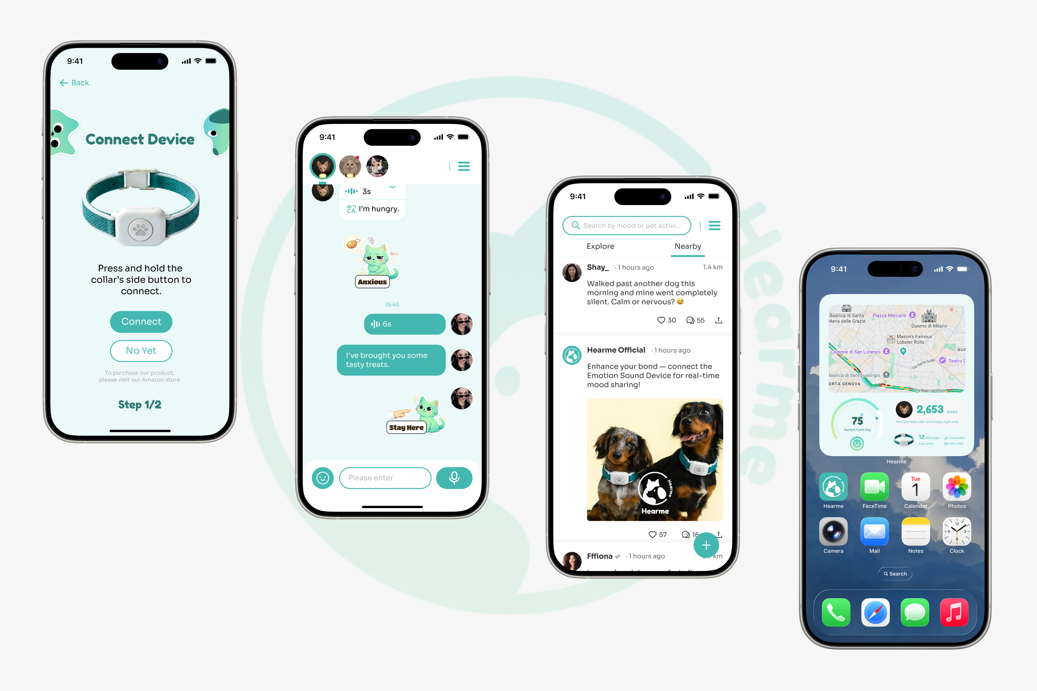 Team app concepts showing interaction and care beyond numerical readings.