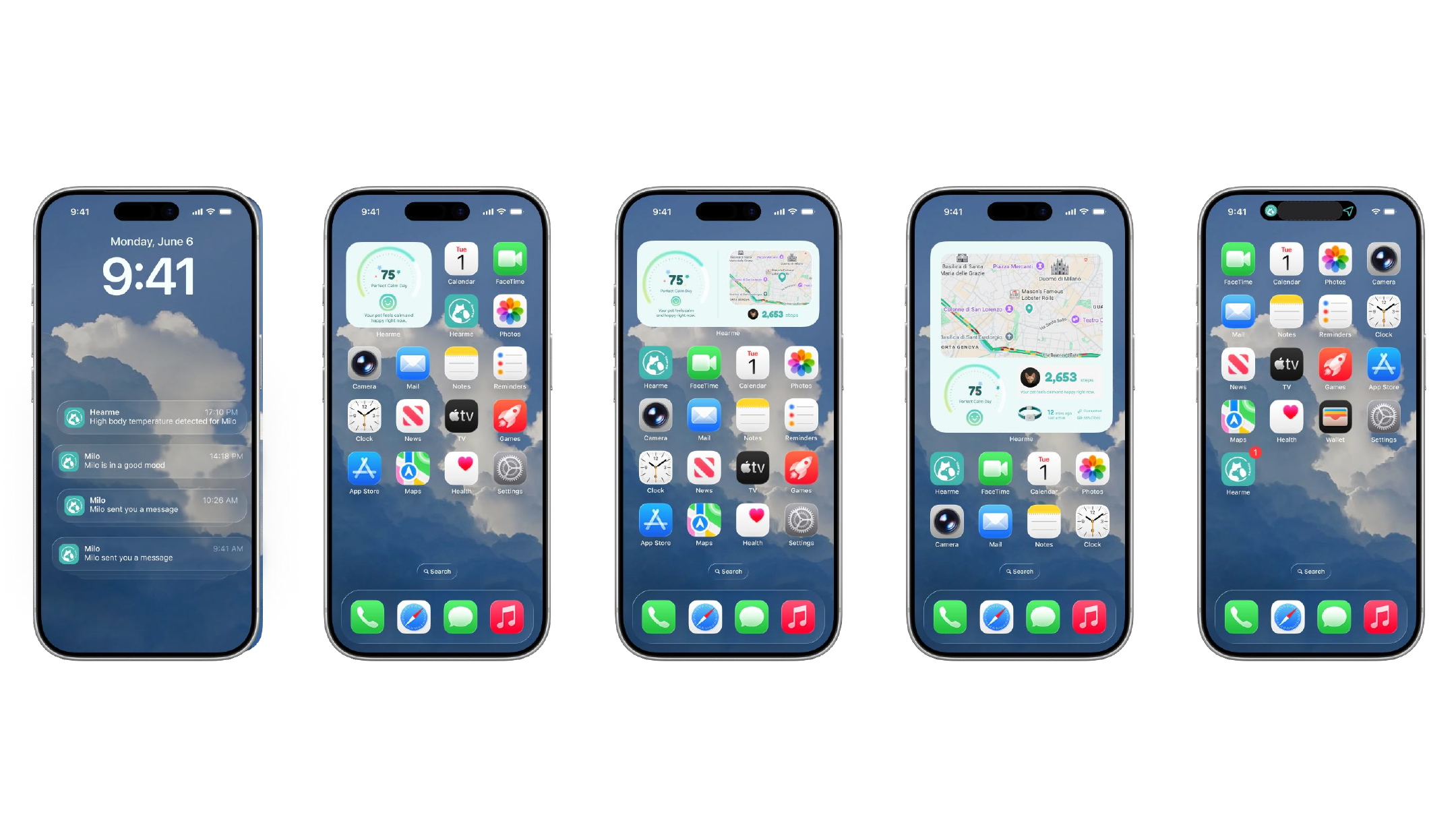 Team concept notification and widget screens for remote connection.